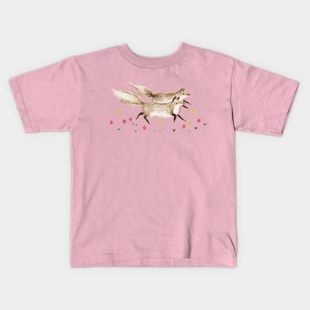 Running Foxes Kids T-Shirt by Sophie Corrigan